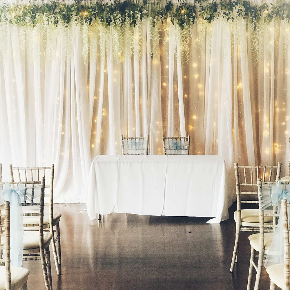 Voile backdrop with wisteria 2